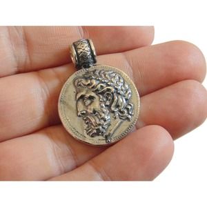 Ancient Coin Philip King of Macedon Pendant Medal Artisan Copy Sterling Silver